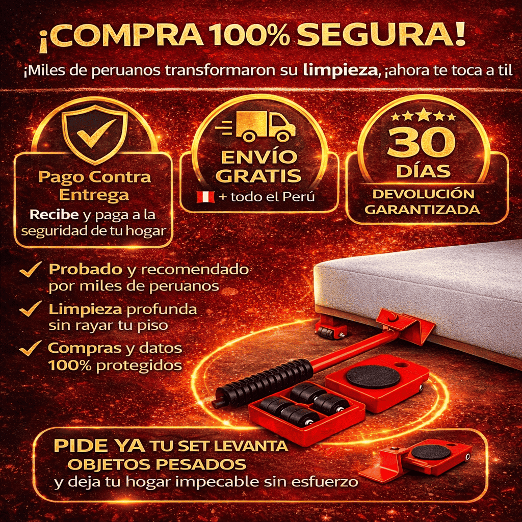 Sistema profesional para levantar, mover y limpiar muebles pesados sin esfuerzo