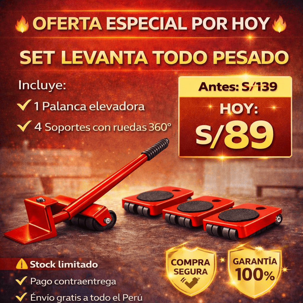 Sistema profesional para levantar, mover y limpiar muebles pesados sin esfuerzo